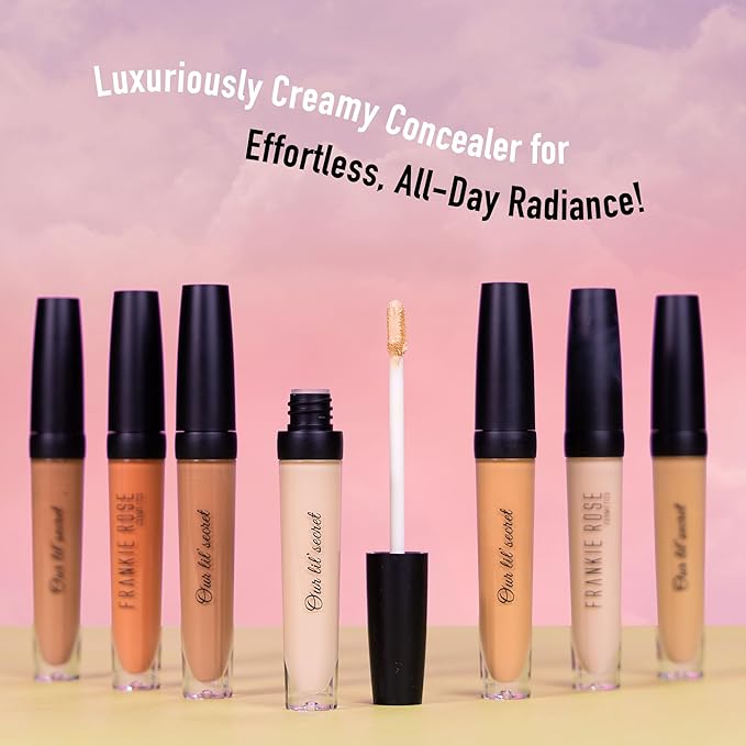 Frankie Rose Cosmetics Our Lil’ Secret Concealer - Full, Long Lasting Coverage for Dark Circles and Fine Lines - Easy to Blend - Soft, Smooth Complexion - Fresh