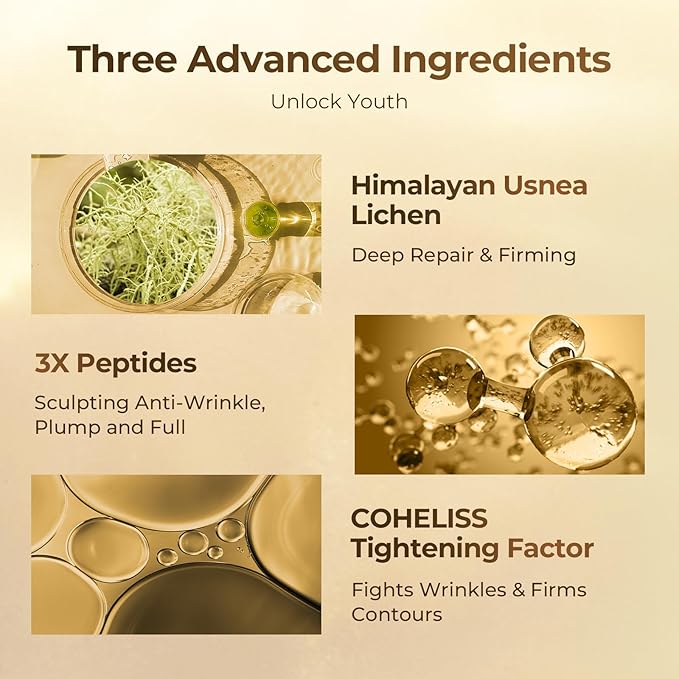 Gold Diamond Multi Anti-aging Serum (50ml/1.69oz) - Moisturizing Facial Essence Serum for Visible Correction of Anti Aging Signs & Wrinkle with Tri-Peptide, Hyaluronic Acid, Panthenol