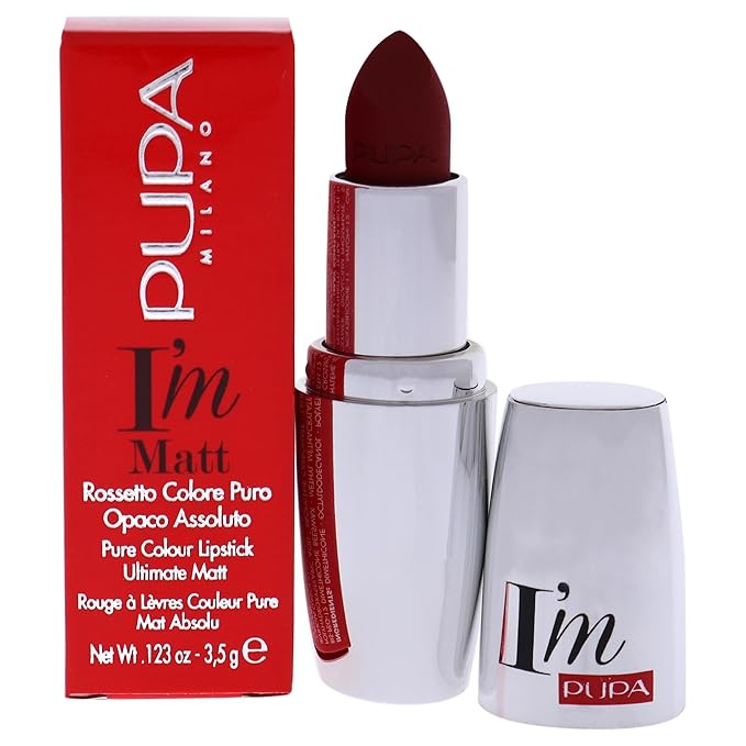 Pupa Milano I Am Matte Pure Colour Lipstick - 073 Irresistible Burgundy for Women - 0.123 oz Lipstick