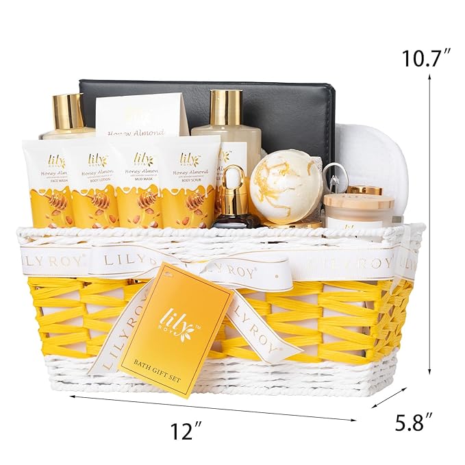 Mother's Day Gift for Mom - 21-Piece Luxury Bath & Body Gift Basket Set for Women, Spa Gift Basket Self Care & Pampering Gifts for Her | Christmas, Birthday Gifts, All Occasion Present with Bath Bomb