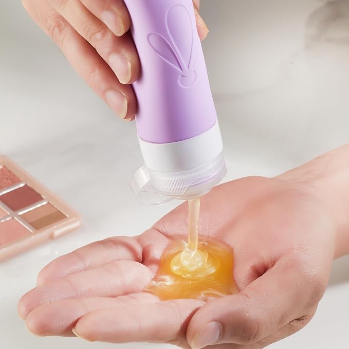 INSFIT Travel Bottles for Toiletries, TSA Approved 3oz Travel Size Containers, BPA Free Leak Proof Squeezable Silicone Tubes for Shampoo Conditioner Lotion Soap with Labels