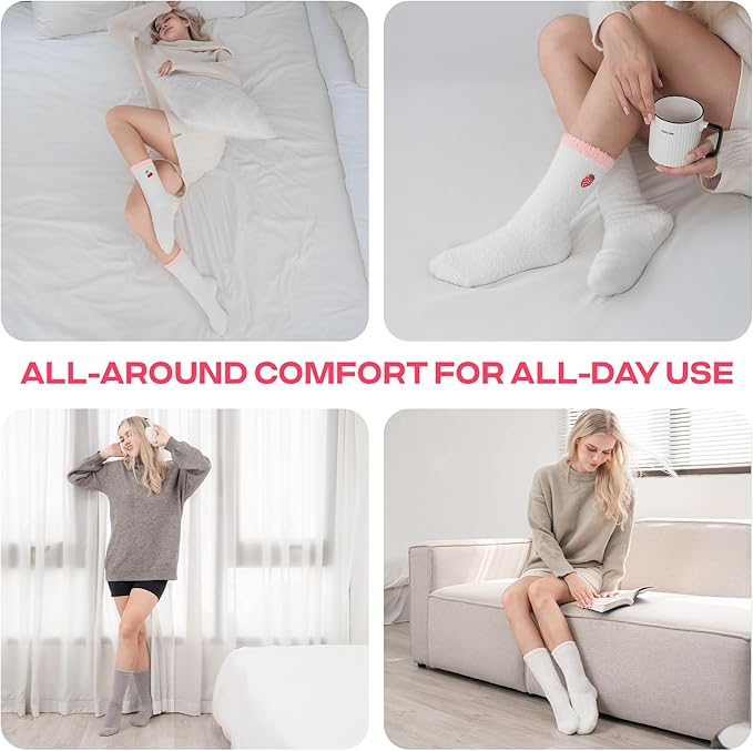 CoolMate GLOBAL Fuzzy Socks for Women Gift Box, Cozy, Soft, Comfy & Cloud-Like Socks, Plush, Durable for Spa, Home
