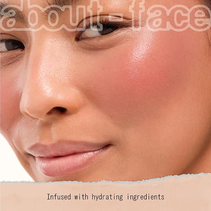 about-face Blush Rush Liquid Blush – Hydrating, Buildable Formula with Jojoba Oil, Hyaluronic Acid, and Squalane – Long-Lasting Dewy Finish – Vegan & Cruelty-Free (Grand Prix – Rich Brown)