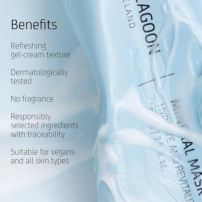 Blue Lagoon Hydrating Overnight Mineral Face Mask, Lightweight Gel Mask For Intense Hydration & Boosts Skin’s Moisture Level, Use for Overnight Hydration Treatment, 2.5 oz