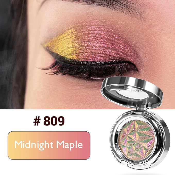 CHARMACY Duochrome Eyeshadow, Insane Shifters Chameleon Eyeshadow, Creates High-Impact, Metallic Eye Looks, 100% Vegan and Cruelty Free (Chameleon-#809, 0.06 Ounce (Pack of 1))