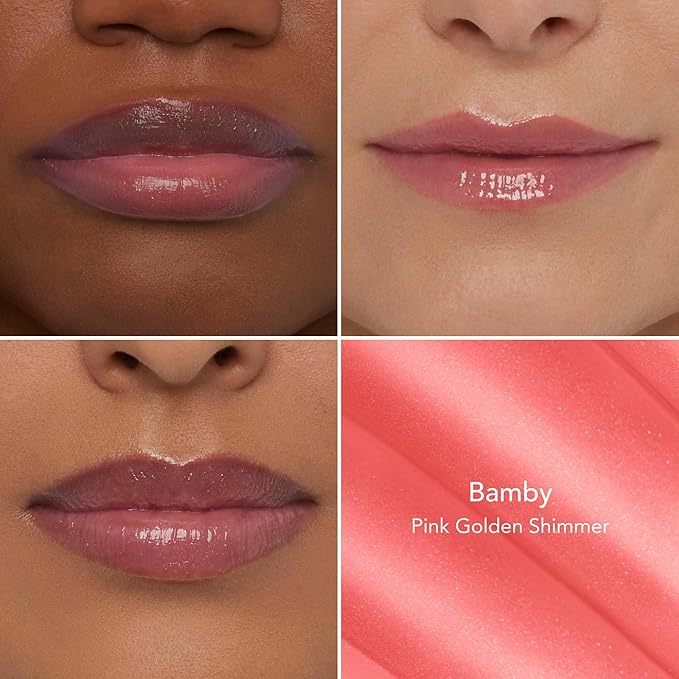 Thrive Causemetics Sheer Strength Lip Plumping Peptide Gloss, Lip Plumper with Vitamin E, Peptides, Plumps, Smooths & Hydrates Lips, High Shine, Vegan & Cruelty Free, Bamby (Pink Golden Shimmer)