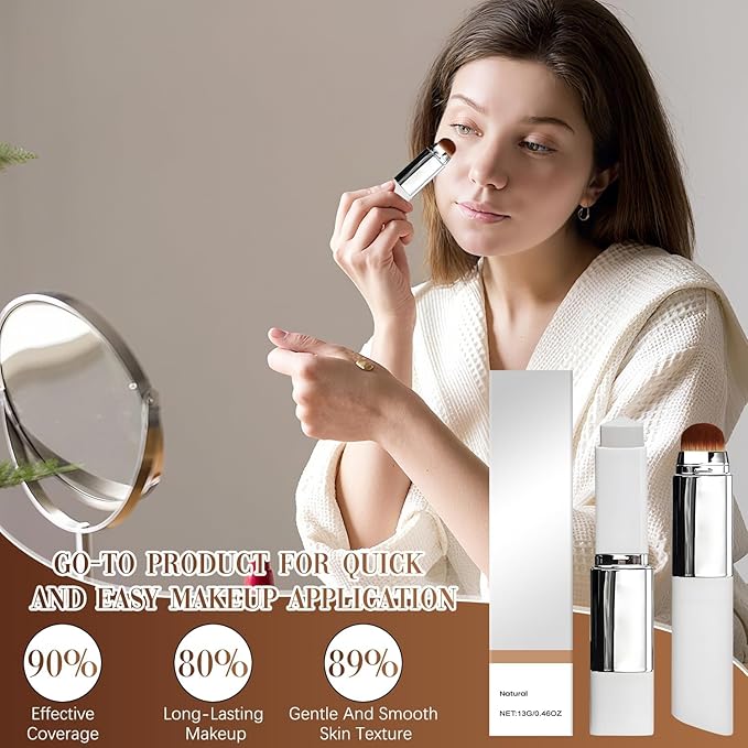 Blanc Cover Cream Stick, Color Changing Brightening Makeup Base, Hydrating Concealer, White Foundation for Flawless Look (Ivory)