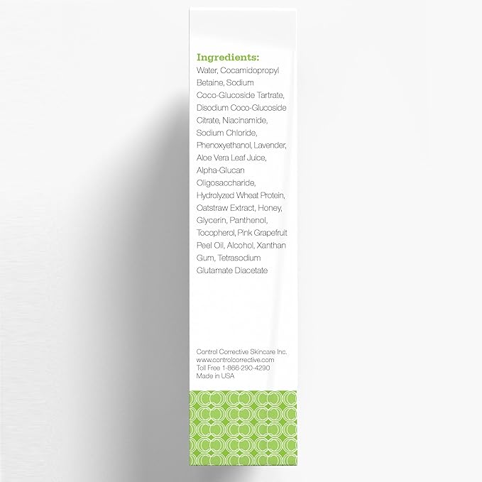 CONTROL CORRECTIVE Gentle Facial Wash, 6.7 Oz - Hydrates, Normalizes & Restores Balance, For Normal Or Combination Skin, Aloe Vera Based, Lightly Foaming Cleanser, Gel To Foam