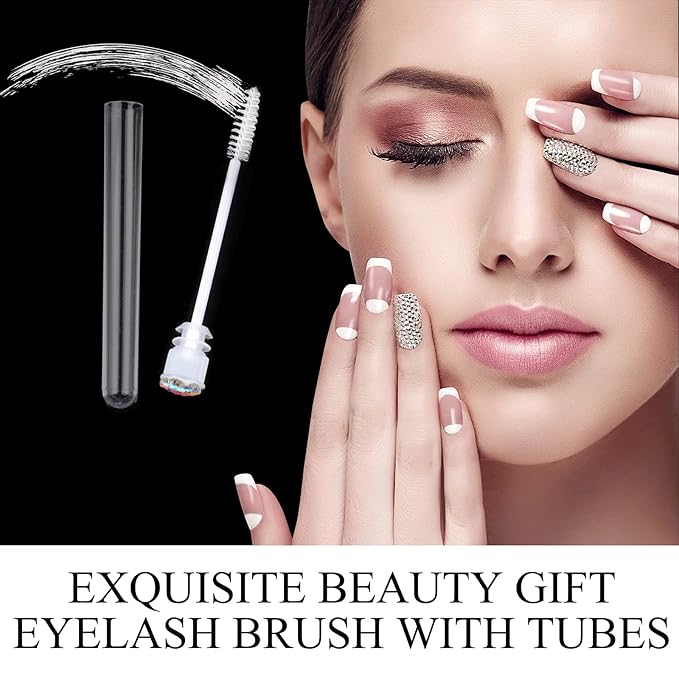 50pcs Lash brush Mascara wands and tubes Spoolies for eyelash extensions Mascara wand tubes scale white