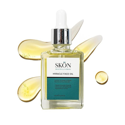 Skön Beautifully Strong Miracle Face Oil - 30ml Fast Absorbing Plant-Based Serum Vegan Natural Botanical Skincare for Dewy, Glowing, Smooth Complexion Lightweight Daily Moisturizer for Minimal Routine