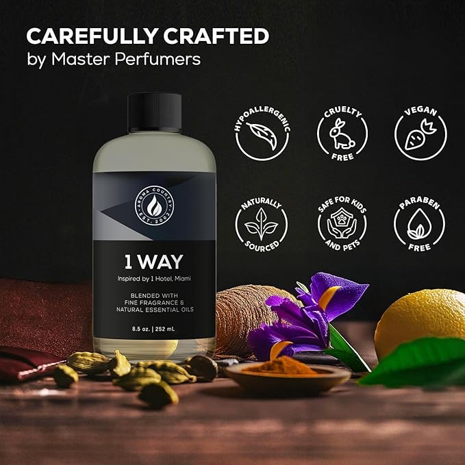 Aroma Country 1 Way Diffuser Oil - Luxury Hotel Santal Fragrance Oil for Diffuser Refill, Sandalwood Home Aroma Diffusers & Room Spray - My Way Premium Aromatherapy Oils & Home Scent (4 Fl Oz)