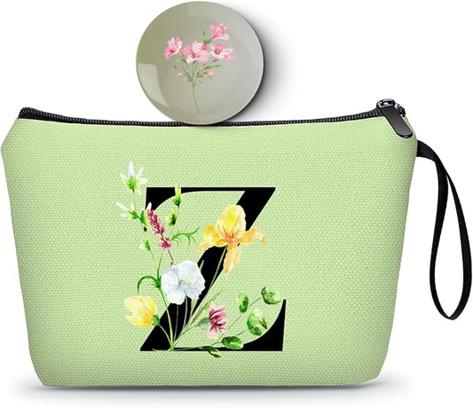 Happy Birthday Friendship Bridesmaid Team Gifts for Employees Women Mom Girl Daughter Teenage Personalized Make up Cosmetic Bag Travel with Mirror Mothers Day Christmas Graduation Z