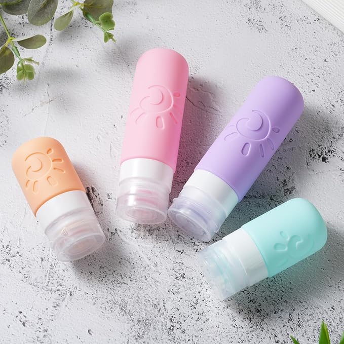 18 Pack travel Bottles for Toiletries, TSA Approved Silicone Travel Containers Leak Proof Refillable Travel Accessories for Shampoo Conditioner Lotion Body Wash(Multicolored C)