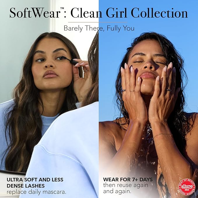 Pro Lash SoftWear Clean Girl Mini Lash Clusters Kit - Natural-Looking, Lightweight Lashes - 7-Day Cluster Eyelash Extensions - False Eyelashes Plus Adhesive and Tweezers - Cat Eye No. 39