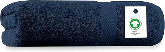 Delara Organic Cotton Luxuriously Plush Bath Sheet | GOTS & Oeko-TEX Certified | Premium Hotel Quality Towels | Feather Touch Technology| 650 GSM Long Staple|Soft, Quick Dry & Ultra-Absorbent 36"x70"