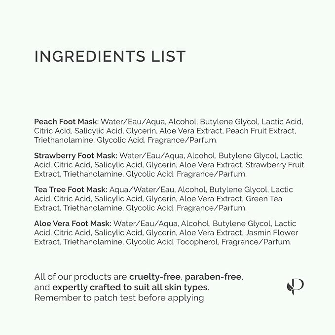 PLANTIFIQUE Foot Peeling Mask 4 Pack | Dermatologically Tested Repairs Heels & Removes Dry Dead Skin for Baby Soft Feet | Exfoliating Foot Peel Mask for Dry Cracked Feet