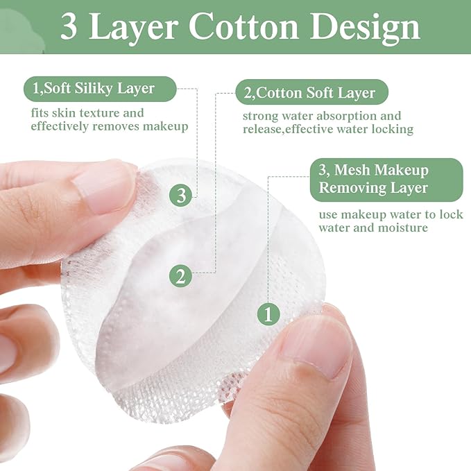 Maxcheck 3000 Pcs Cotton Rounds Bulk Exfoliating Rounds for Face Makeup Remover Cotton Facial Pads for Face Makeup Removal Toner Pads