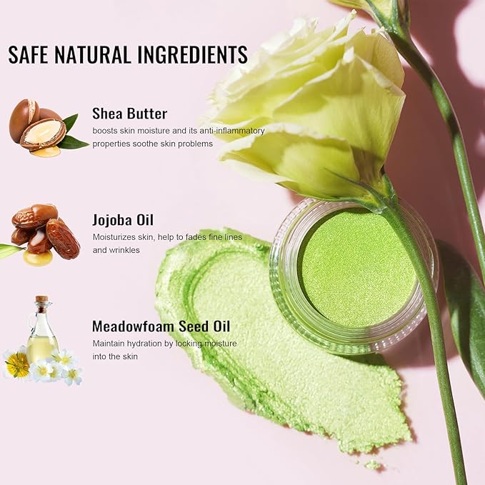 Oulac Pink Cream Eyeshadow also for Highlighter Large Capacity Highly Pigmented Eye Shadow Waterproof &Long Lasting with Moisturizing Formula 11