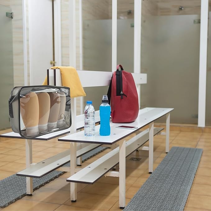 Travel Bottles for Toiletries, TSA Approved 3 oz Leak Proof Silicone Refillable Squeeze Travel Size Containers BPA Free for Cleansers, Lotions, Shampoo w/Clear Bag (Earth Tone Colors)