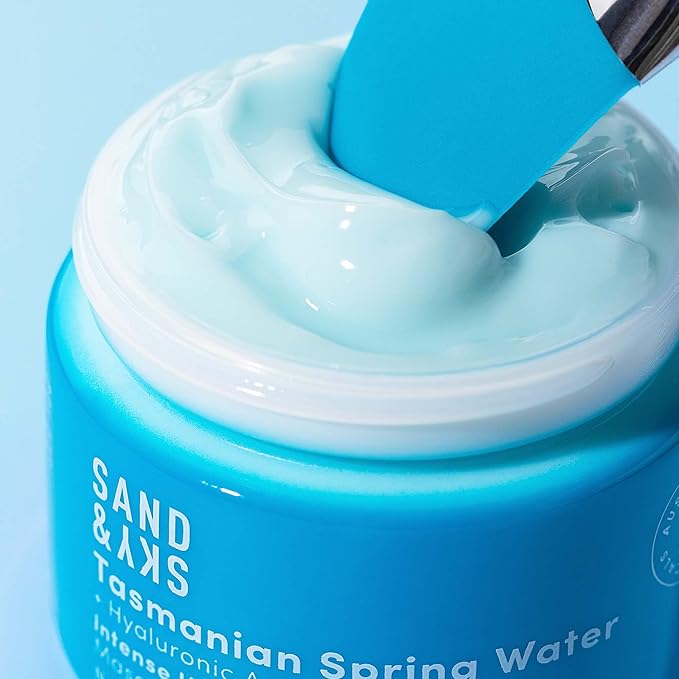 Sand & Sky Tasmanian Spring Water Intense Hydration Face Mask with Pentavitin & Hyaluronic Acid - Barrier Boosting Mask for Sensitive Skin, Soothes Redness