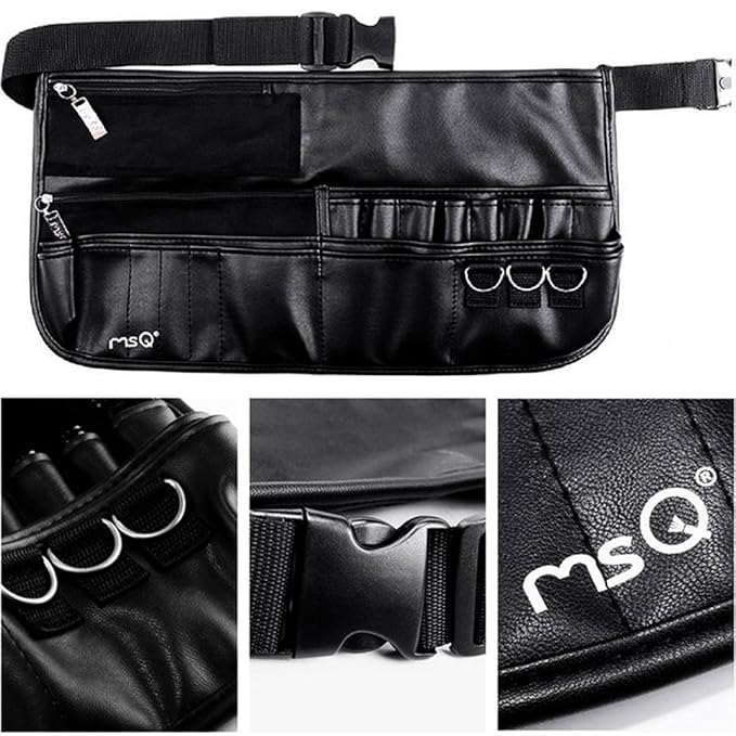 MSQ Makeup Brushes Set 29pcs Professional Cosmetics Brushes with Belt Waist Makeup Bag (Foundation, Powder, Creams, Liquids & Eye Brushes) for Women/Girls/Artists/Holiday gifts/travel