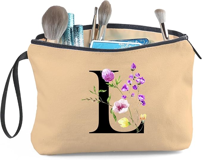 Happy Birthday Friendship Bridesmaid Team Gifts for Employees Women Mom Aunt Daughter Teenage Girl Personalized Make up Cosmetic Bag Travel with Mirror Mothers Day Christmas Graduation L