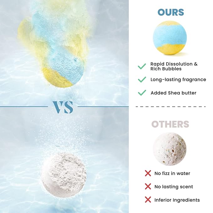 Bath Bombs Set, 40 pcs Natural Shea Butter & Safe Oil Bath Bomb for Skin Moisturizing, Handmade Bubble Bath & Fizzy, Ideal Presents for Women (2 Sets)