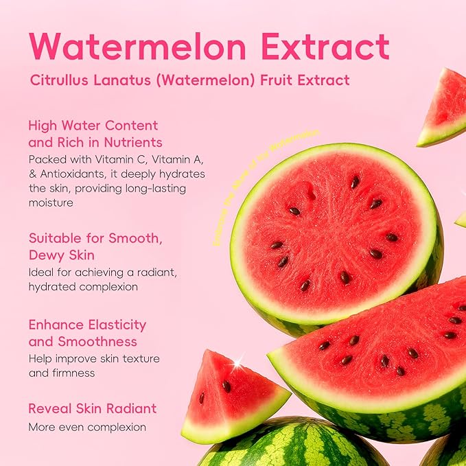 Watermelon Skin Care Set, Beauty Skincare Gift Sets, Fruit Facial Skincare Products, Routine Skin Care for Teens 10-12, Nourishing, Hydration, Glow Up, Trendy Stuff for Girls with 3PCS