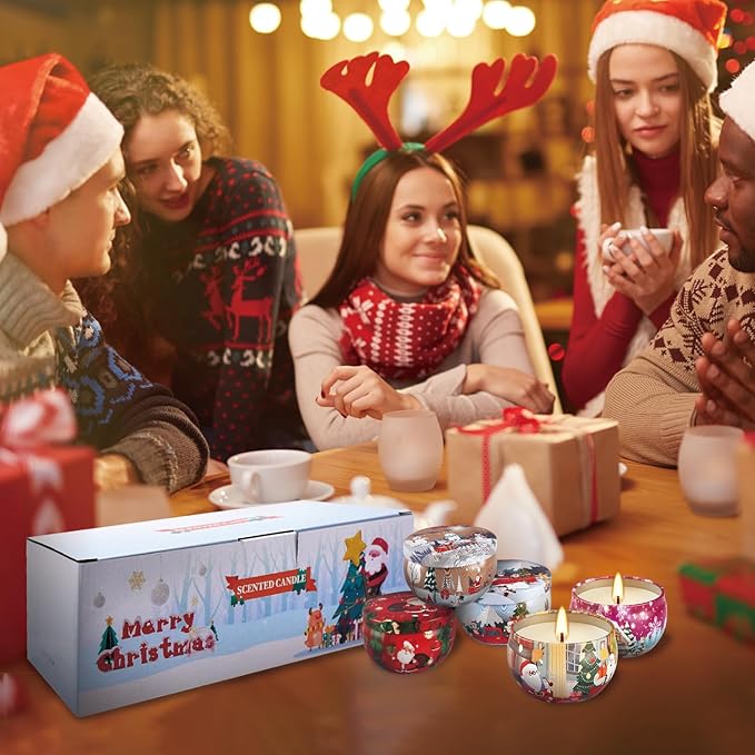 16Pack Christmas Scented Candles Gift- Aromatherapy Candle-Soy Wax-Long Lasting Burn time, Christmas Thanksgiving Gifts for Women，Advent &Home Decor.