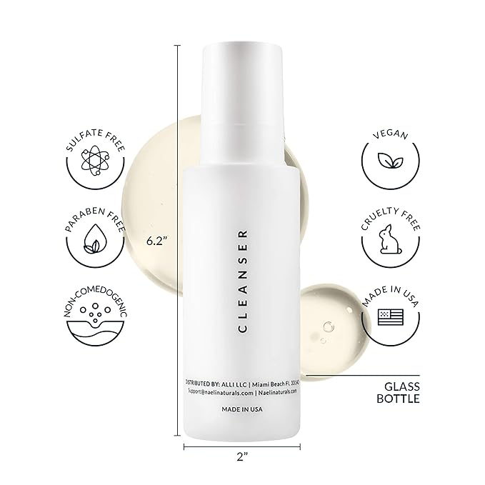 Gentle Face Cleanser - All Natural Anti Aging Vitamin C Face Wash for Sensitive & Dry Skin with Hyaluronic Acid & Antioxidants - Vegan & Cruelty Free, 4 oz