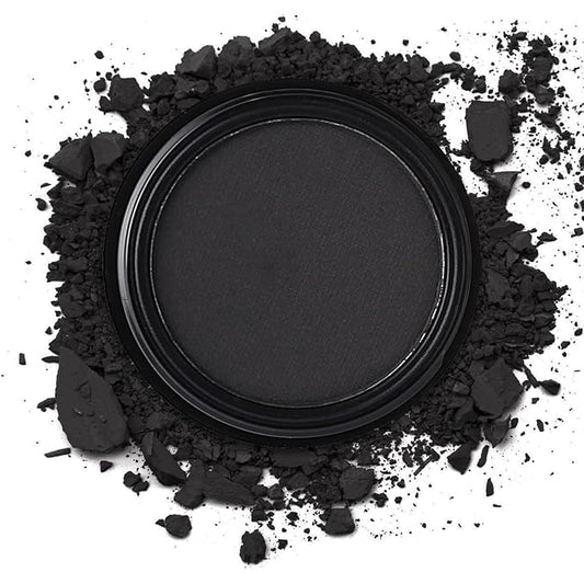 MEICOLY Black Single Eyeshadow,Pressed Powder Matte Eye shadow,Ash Eye Black Special Effects Powder,Opaque Vegan Cruelty Free Eyeshadow for Halloween Goth Gothic Skull Makeup,Day & Night
