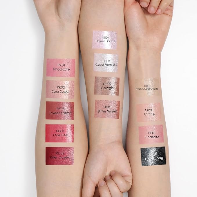 FOCALLURE Moisturizing Shiny Lipstick,Pearl Shimmery Finish,Hydrating Tinted Lip Balm with Creamy Texture,Long Lasting High Pigmented Lip Stain,One Bite