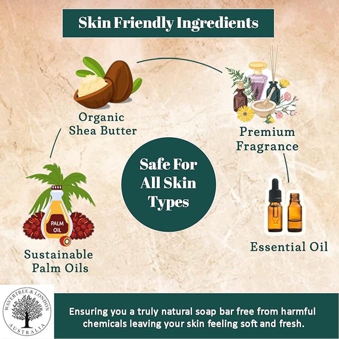 Wavertree & London White Orchid Scented Natural Soap (2 Bars), 7oz Moisturizing French Triple Milled Soap Bars enriched with shea butter - Pure Plant Based Bath & Body Bars for All Skin Types