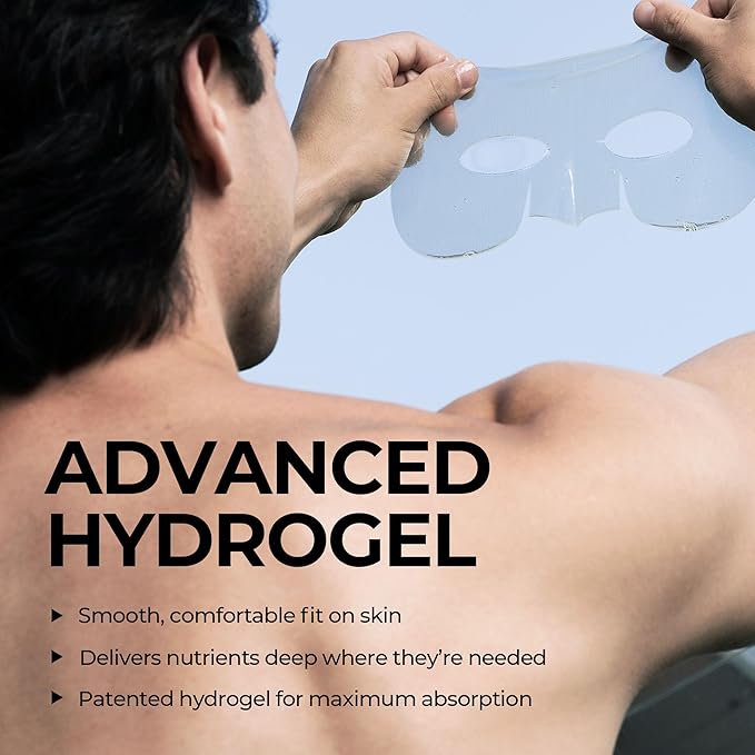 HommeFace Men’s Revitalizing Hydrogel Facial Mask Set (5ct) - Hydrating, Beard-Friendly, Anti-Aging, Soothing Face Sheet Masks - Korean Skincare Technology with Hyaluronic Acid, Vitamins & Peptides