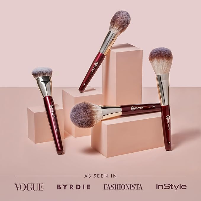 BK BEAUTY - ESSENTIALS FACE BRUSH SET (4PC) - Professional Makeup Brush Set for Liquid or Cream Foundations, Powder, Bronzer, Blush | Premium Makeup Brushes for Flawless Application