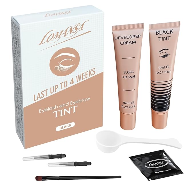 Lash Tint Kit, Eyebrow Tint Black Instant Natural Results, Professional Eyelash Tint Kit Lasts Up to 4 Weeks for Salon Home Use