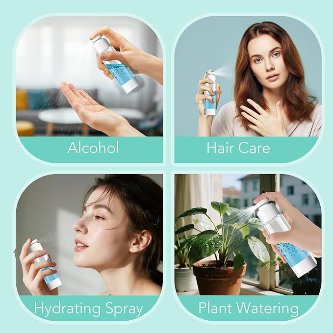 Airless Pump Bottles Travel Size 3.4oz/100ml - Refillable Travel Bottles for Toiletries - Leak Proof Airless Dispenser with Dustproof Cap for Skincare and Lotion