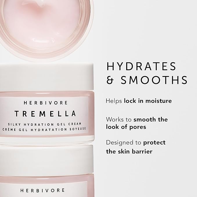 HERBIVORE Tremella Silky Hydration Gel Cream - Hydrating Lightweight Facial Moisturizer with Squalane, Plant-based, Vegan, Cruelty-free, 50 mL / 1.7 oz