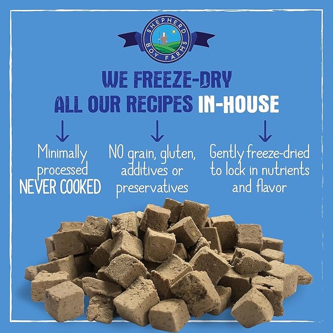 Freeze Dried Raw Dog Food, Beef Recipe, All Natural, No Synthetics, Made in USA with Goat's Milk & Organic Produce, High Protein, Complete Meal (48oz)