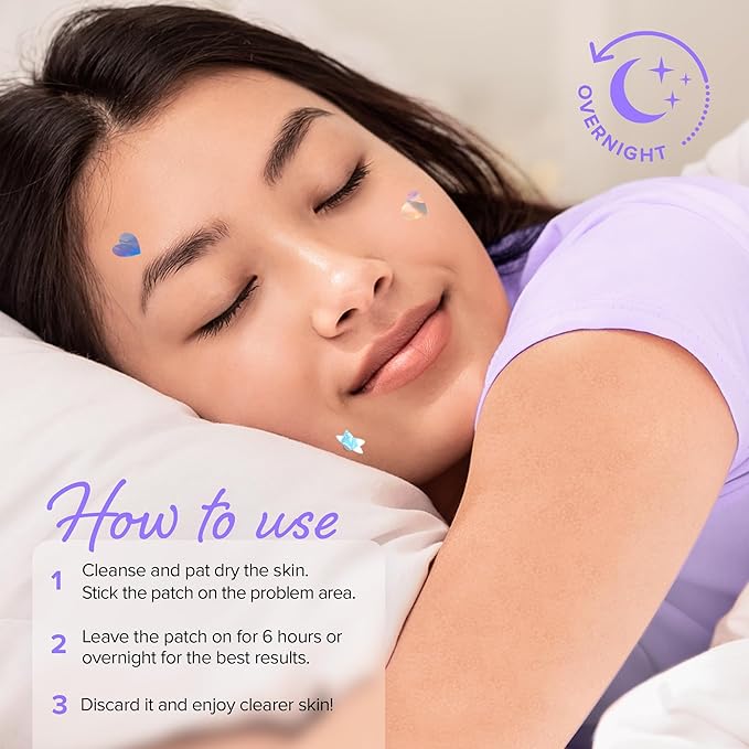 MAREE Star Pimple Patches for Face - Hydrocolloid Acne Patches w/Salicylic Acid, Tea Tree Oil & Centella - Cute Pimple Patches Stars - Teens Zit Patches Stickers - Parches Para Acne - 72 Blemish Dots