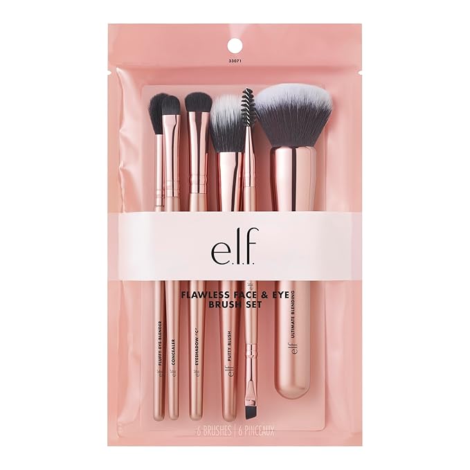 e.l.f. Flawless Face Kit, 6-Piece Brush Collection, Brushes For Face, Eyes & Brows, Vegan & Cruelty-Free