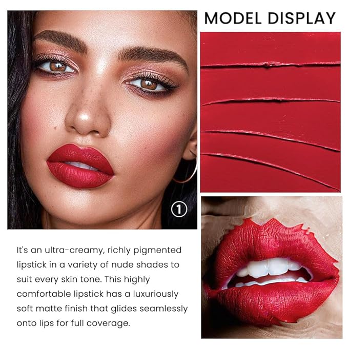 3 Pcs Matte Velvet Lipstick for Women Set,Nude Long Lasting Matte Lip Stick 24H Waterproof for Girls Natural Lip Makeup,Matte Non-Stick Lipstick Makeup for Women,labiales magicos 24 horas originales