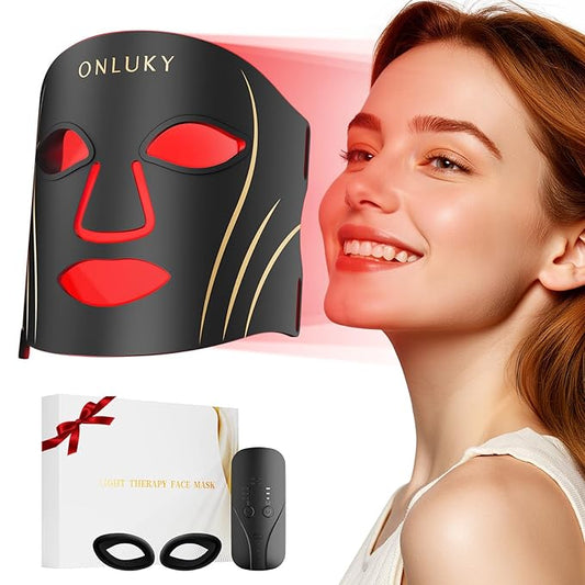 Red Light Therapy Mask for Face,70 LED Face Mask Light Therapy,USB C Rechargeable,Infrared Light Therapy Mask for Home Working Travel Yoga Sleep