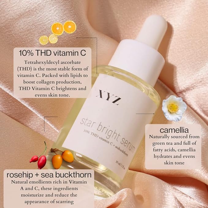 Star Bright Vitamin C Serum - Brightening Face Serum with THD Vitamin C, Rosehip, and Sea Buckthorn | Brighten and Even Skin Tone | Target Signs of Aging | 1 fl oz (30 mL)