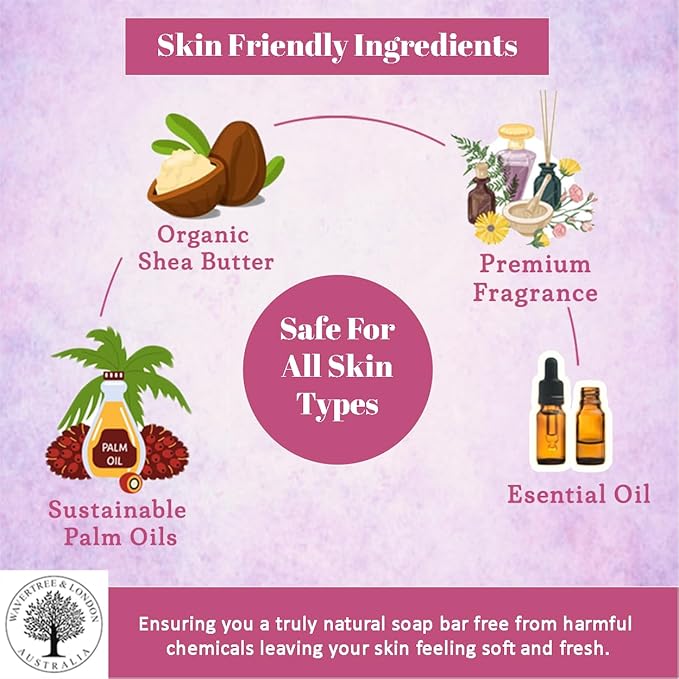 Wavertree & London Sweet Pea & Jasmine Scented Natural Soap (2 Bars), 7oz Moisturizing French Triple Milled Soap Bars enriched with shea butter - Pure Plant Based Bath & Body Bars for All Skin Types