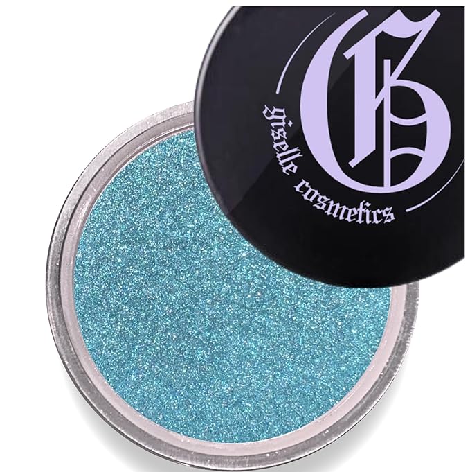 Teal Blue Mineral Eye Shadow Loose - Organic, Hypoallergenic, Talc Free, High Pigment Shimmer Eyeshadow Palette with Iridescent, Sparkle & Glitter - Highlighter Makeup