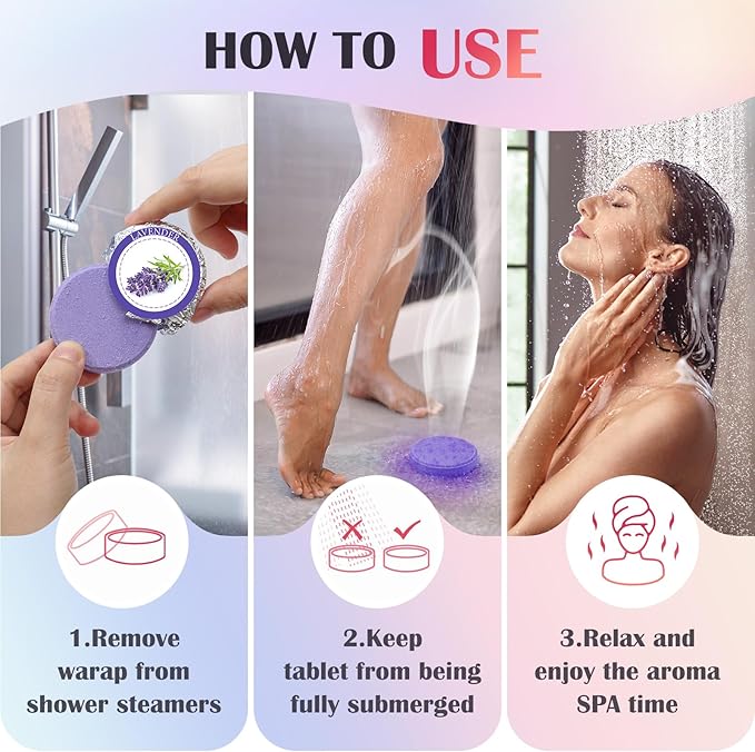 Shower Steamers Aromatherapy, Birthday Gifts for Women Teen Girls Mom, Christmas Stocking Stuffers White Elephant Gifts for Adults, Natural Essential Oil SPA Self Care Shower Bombs (8 Pack)