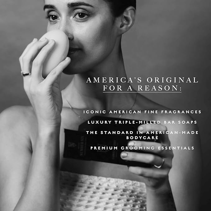 Caswell-Massey Natural Bar Soap Gift Set - Almond Scent - Triple-Milled Moisturizing Body Soap Bars for Men & Women, Plant-Based Formula for Soft Skin, Made in USA, 3 x 5.8 oz