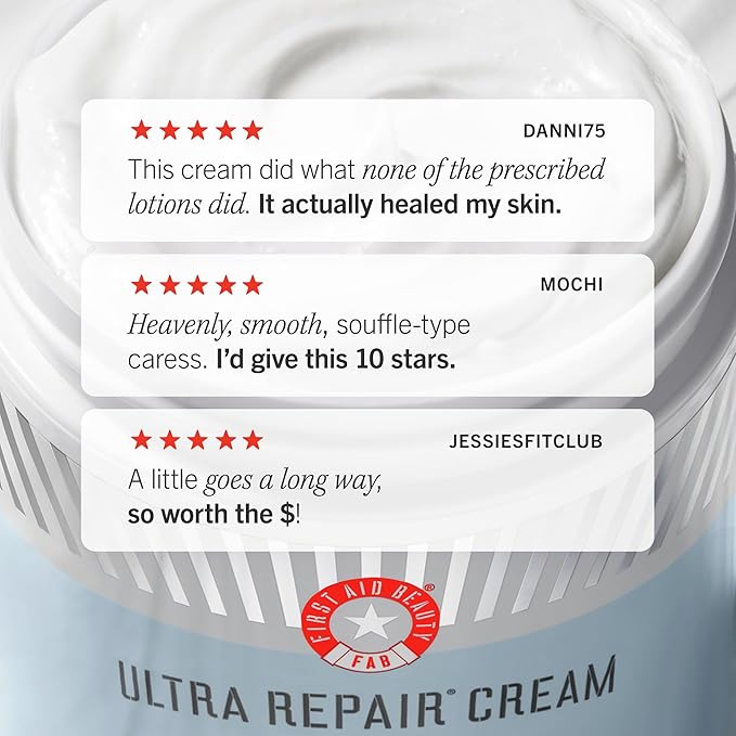 First Aid Beauty - Ultra Repair Cream, Intense Hydration Whipped Colloidal Oatmeal, Clinically Proven to Strengthen Skin Barrier in 7 Days + Helps Relieve Eczema, Luxury Moisturizer (6oz, 2ct)