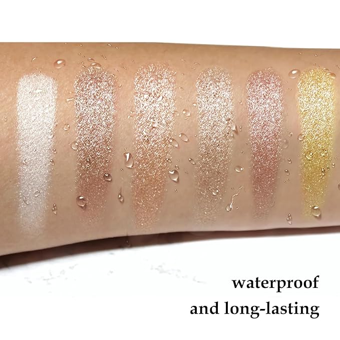 Boobeen 6PCS Cream Eyeshadow Stick Waterproof Pencil Crayon Eye Brightener Shimmer Pen Create Glitter Makeup, Easy to Use